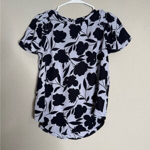 Ann Taylor Black Floral Blouse